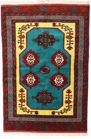 トルクメン 絨毯 138X200 オリエンタル 手織り 深紅色の/濃い茶色 (ウール, ペルシャ/イラン)
