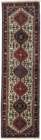 83X297 絨毯 ヤラメー 絨毯 オリエンタル 手織り 廊下 カーペット 深紅色の/濃いグレー (ウール, ペルシャ/イラン)