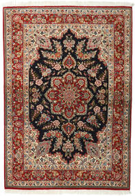 手織り クム Kork/シルク 絨毯 143X203 ペルシャ 茶/ベージュ 小 絨毯 