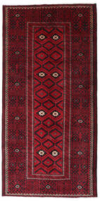  バルーチ 絨毯 129X262 オリエンタル 手織り 廊下 カーペット 深紅色の/濃い茶色 (ウール, ペルシャ/イラン)