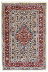  ムード 絨毯 75X112 オリエンタル 手織り 濃いグレー/深紅色の (ウール/絹, ペルシャ/イラン)