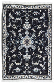  ナイン 絨毯 89X134 オリエンタル 手織り 紺色の/濃いグレー (ウール, ペルシャ/イラン)