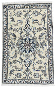  ナイン 絨毯 86X135 オリエンタル 手織り ホワイト/クリーム色/薄い灰色 (ウール, ペルシャ/イラン)