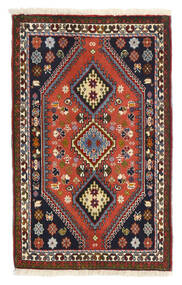 絨毯 オリエンタル ヤラメー 絨毯 65X102 赤/暗いピンク (ウール, ペルシャ/イラン)