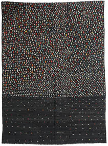  キリム モダン 絨毯 210X282 モダン 手織り 黒/濃いグレー (ウール, アフガニスタン)