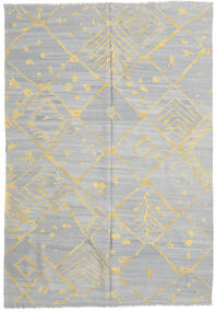  キリム モダン 絨毯 206X298 モダン 手織り 薄い灰色/暗めのベージュ色の (ウール, アフガニスタン)