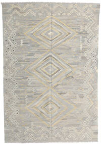  キリム Ariana 絨毯 202X296 モダン 手織り 薄い灰色/ホワイト/クリーム色 (ウール, アフガニスタン)