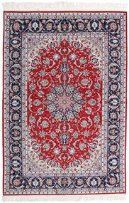  イスファハン 絹の縦糸 署名 Ansari 絨毯 158X237 オリエンタル 手織り 赤/グレー ()
