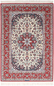 絨毯 ペルシャ イスファハン 絹の縦糸 署名 Exitashari 絨毯 152X226 赤/グレー ( ペルシャ/イラン)