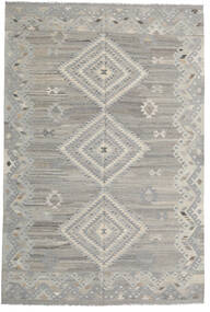  キリム モダン 絨毯 202X302 モダン 手織り 薄い灰色/ホワイト/クリーム色 (ウール, アフガニスタン)
