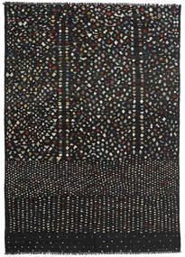  キリム モダン 絨毯 205X288 モダン 手織り 黒 (ウール, アフガニスタン)