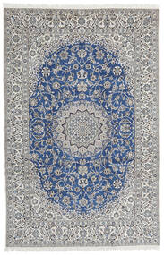  ナイン 9La 絨毯 202X312 オリエンタル 手織り 薄い灰色 (ウール/絹, ペルシャ/イラン)