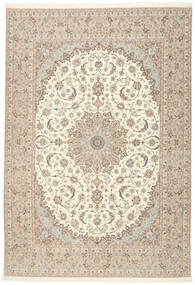 255X366 絨毯 オリエンタル イスファハン 絹の縦糸 ベージュ/薄い灰色 大きな ( ペルシャ/イラン)