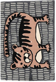  Cool Cat - グレー/ピンク 絨毯 120X180 モダン 濃いグレー/薄い灰色 (ウール, インド)
