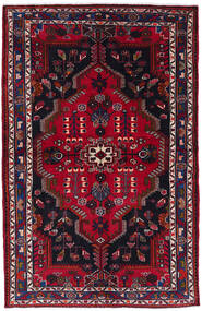  ナハバンド 絨毯 130X201 オリエンタル 手織り 黒/深紅色の (ウール, ペルシャ/イラン)