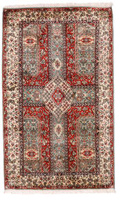  カシミール ピュア シルク 絨毯 98X160 オリエンタル 手織り 濃い茶色/薄い灰色 (絹, インド)