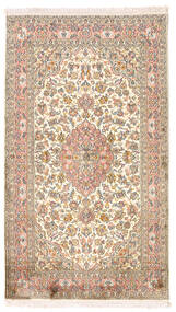  カシミール ピュア シルク 絨毯 94X164 オリエンタル 手織り 黄色/茶 (絹, インド)
