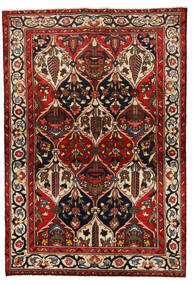  バクティアリ 絨毯 139X205 オリエンタル 手織り 深紅色の/黒 (ウール, ペルシャ/イラン)
