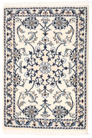  ナイン 絨毯 58X85 オリエンタル 手織り ベージュ/ライトピンク/濃いグレー (ウール, ペルシャ/イラン)