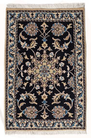  ナイン 絨毯 57X88 オリエンタル 手織り 黒/ベージュ (ウール, ペルシャ/イラン)