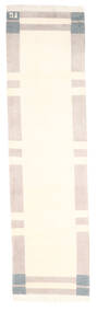  ギャッベ インド 絨毯 83X300 モダン 手織り 廊下 カーペット ベージュ/ホワイト/クリーム色 (ウール, インド)