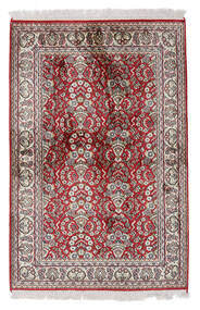  カシミール ピュア シルク 絨毯 80X122 オリエンタル 手織り 薄い灰色/ホワイト/クリーム色 (絹, インド)