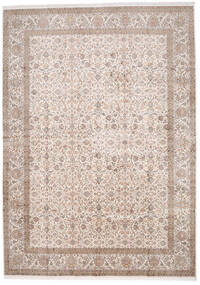  カシミール ピュア シルク 絨毯 312X425 オリエンタル 手織り 薄い灰色/ホワイト/クリーム色 大きな (絹, インド)