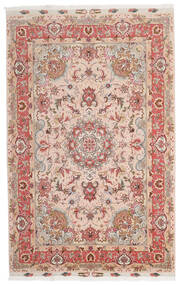  タブリーズ 60 Raj 絹の縦糸 絨毯 153X240 オリエンタル 手織り 深紅色の/濃い茶色 (ウール/絹, ペルシャ/イラン)