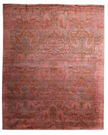  Damask インド 絨毯 237X291 モダン 手織り 深紅色の/茶 (ウール/バンブーシルク, インド)