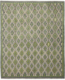  キリム アフガン オールド スタイル 絨毯 252X300 オリエンタル 手織り 濃いグレー/ライトグリーン 大きな (ウール, アフガニスタン)
