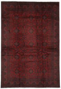  アフガン Khal Mohammadi 絨毯 201X290 オリエンタル 手織り 黒/深紅色の (ウール, )