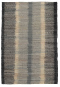 キリム モダン 絨毯 201X289 モダン 手織り 黒/濃いグレー (ウール, アフガニスタン)