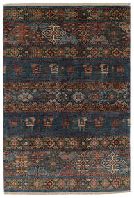  Shabargan 絨毯 127X185 モダン 手織り 黒/濃い茶色 (ウール, アフガニスタン)