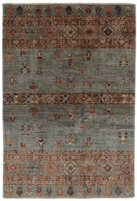  Shabargan 絨毯 126X183 オリエンタル 手織り 黒/濃い茶色 (ウール, アフガニスタン)