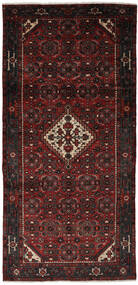  ホセイナバード 絨毯 152X311 オリエンタル 手織り 廊下 カーペット 黒/深紅色の (ウール, )