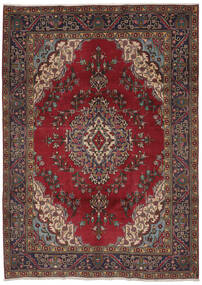 手織り タブリーズ 絨毯 205X286 ペルシャ ウール 絨毯 黒/深紅色の 絨毯 