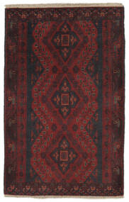  アフガン Khal Mohammadi 絨毯 75X121 オリエンタル 手織り 黒/深紅色の (ウール, )