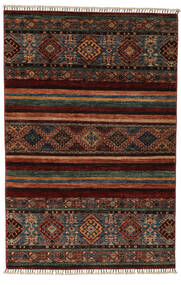  Shabargan 絨毯 129X198 モダン 手織り 黒/濃い茶色 (ウール, アフガニスタン)