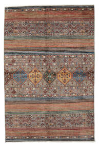  Shabargan 絨毯 166X252 オリエンタル 手織り 濃い茶色/ホワイト/クリーム色 (ウール, アフガニスタン)