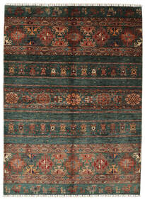  Shabargan 絨毯 175X240 オリエンタル 手織り 黒/濃い茶色 (ウール, アフガニスタン)