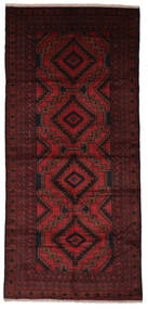  バルーチ 絨毯 140X300 オリエンタル 手織り 廊下 カーペット 黒/深紅色の (ウール, )