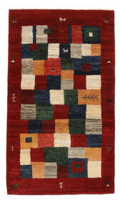 絨毯 ギャッベ Loribaft 85X156 深紅色の/黒 (ウール, インド)