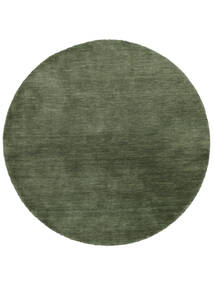  ハンドルーム - フォレストグリーン 絨毯 Ø 100 モダン ラウンド 黒/ホワイト/クリーム色 (ウール, インド)