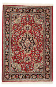  クム Kork/シルク 絨毯 101X151 オリエンタル 手織り 濃い茶色/ベージュ (ウール/絹, ペルシャ/イラン)