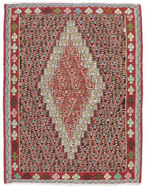  キリム センネ 絨毯 119X151 オリエンタル 手織り 深紅色の/濃い茶色 (ウール, ペルシャ/イラン)
