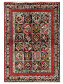 絨毯 ヤラメー 絨毯 164X236 黒/深紅色の (ウール, ペルシャ/イラン)