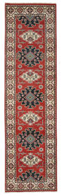  カザック Fine 絨毯 80X292 オリエンタル 手織り 廊下 カーペット 深紅色の/茶 (ウール, )
