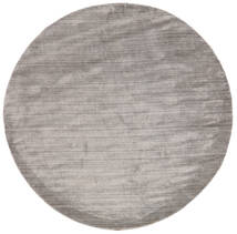  Bamboo シルク ルーム - Warm グレー 絨毯 Ø 200 モダン ラウンド 濃いグレー/ホワイト/クリーム色 ( インド)