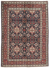 絨毯 ペルシャ タブリーズ 絨毯 142X191 黒/茶 (ウール, ペルシャ/イラン)