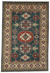 カザック 絨毯 204X301 オリエンタル 手織り 黒/深緑色の/濃い茶色 (ウール, アフガニスタン)